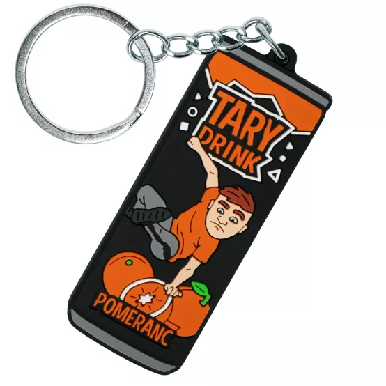 Oboustranný přívěsek na klíče Tary Drink Pomeranč