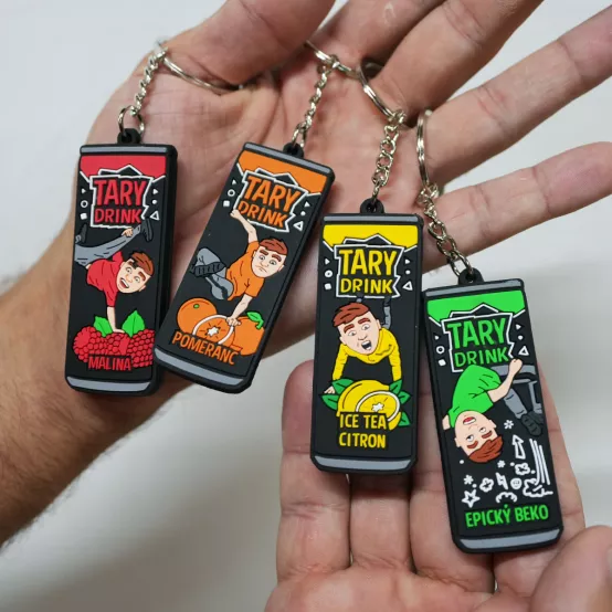 Oboustranný přívěsek na klíče Tary Drink Pomeranč