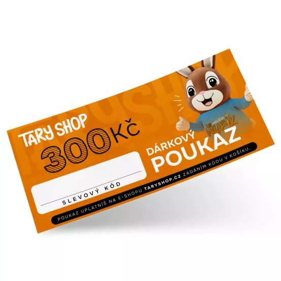 Dárkový poukaz Tary Shop.cz na nákup zboží v hodnotě 300 Kč