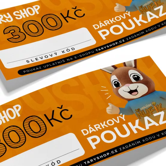 Dárkový poukaz Tary Shop.cz na nákup zboží v hodnotě 300 Kč