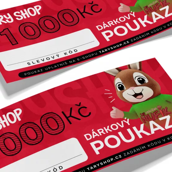 Dárkový poukaz Tary Shop.cz na nákup zboží v hodnotě 1 000 Kč