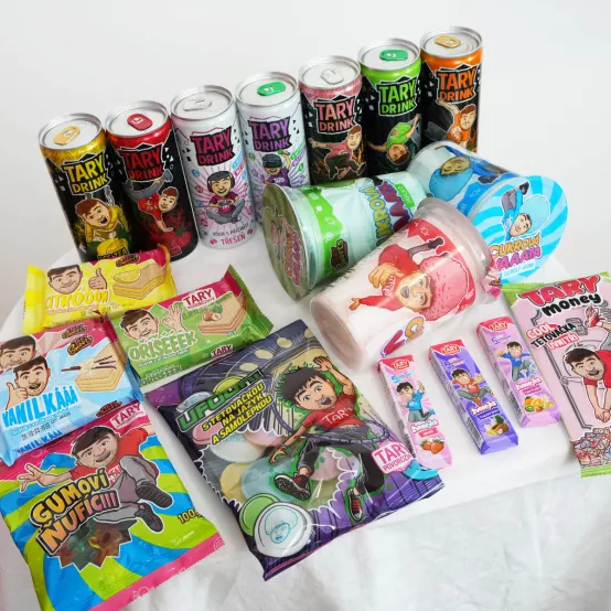 Mega Mix - 7x Tary Drink, 3x Vata, 4x Oplatky, 3x Žvýkačky, 1x Jedlé peníze, Ufouni a Gumoví Ňufíci