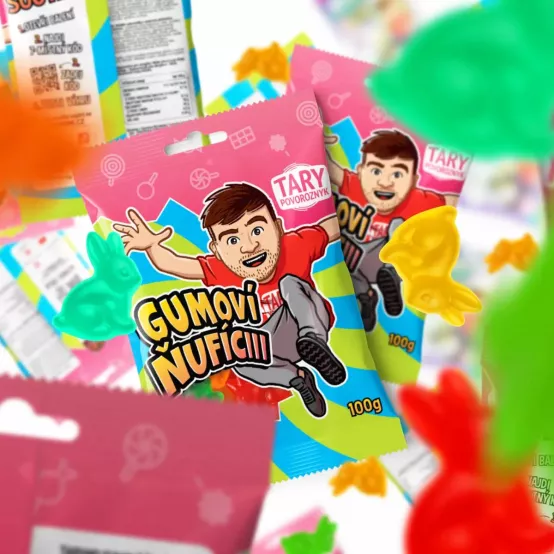 Mega Mix - 7x Tary Drink, 3x Vata, 4x Oplatky, 3x Žvýkačky, 1x Jedlé peníze, Ufouni a Gumoví Ňufíci