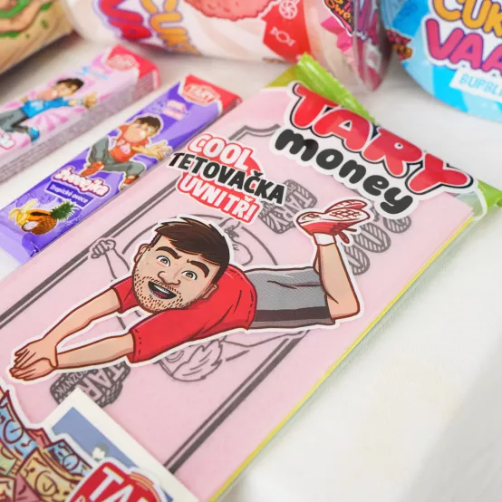 Mega Mix - 7x Tary Drink, 3x Vata, 4x Oplatky, 3x Žvýkačky, 1x Jedlé peníze, Ufouni a Gumoví Ňufíci