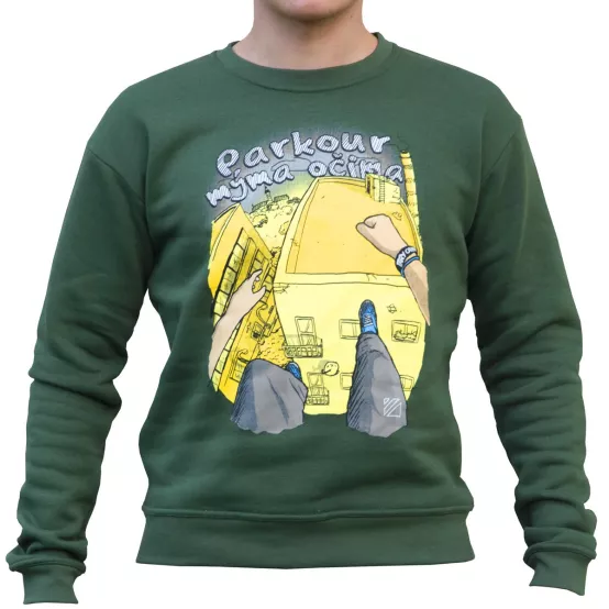 Mikina Parkour mýma očima Zelená