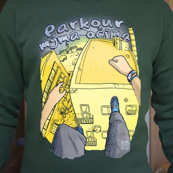 Mikina Parkour mýma očima Zelená