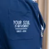 Tepláky Soul Námořní Modré, bílá výšivka