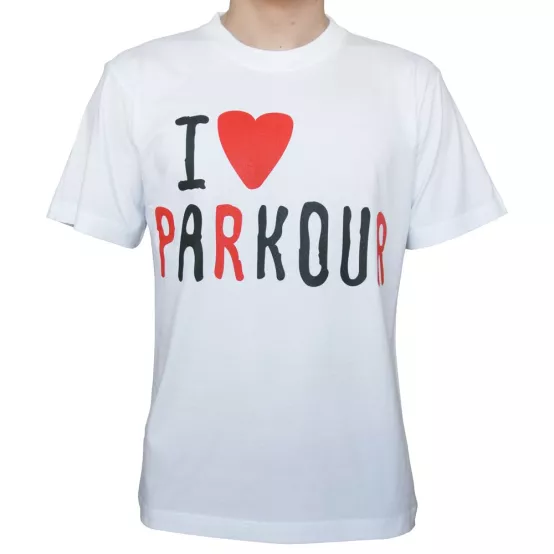 Tričko Miluju Parkour Bílé