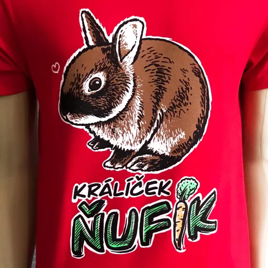 Tričko Králík Ňufík Red