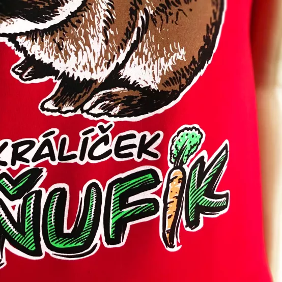 Tričko Králík Ňufík Red
