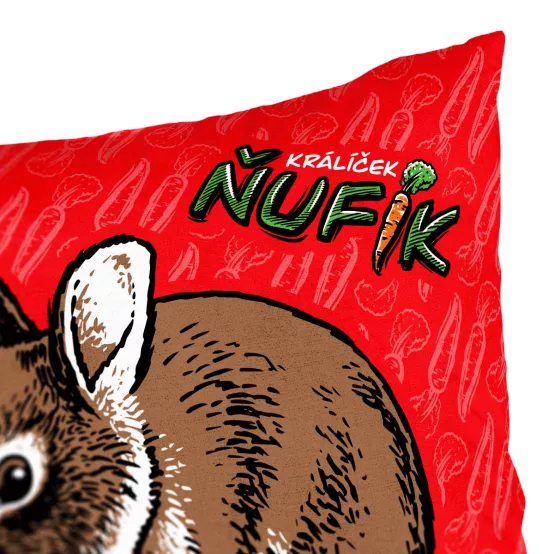 Polštář Králík Ňufík červený