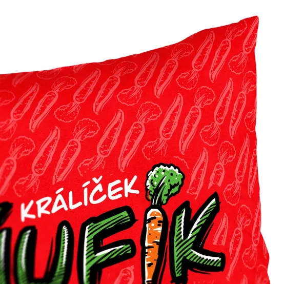 Polštář Králík Ňufík červený