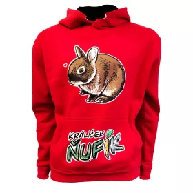 Mikina pro parkour Králík Ňufík Red