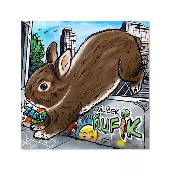 Samolepka Ňufík ve měste