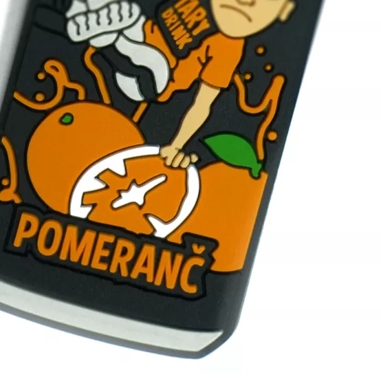 Přívěsek na klíče Plechovka Tary Drink Pomeranč