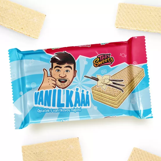 Vanilkové oplatky Tary Sweets, 40g – Karton (24 ks)