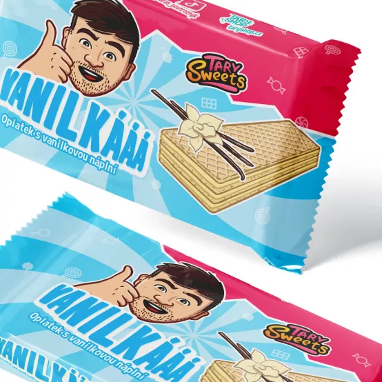 Vanilkové oplatky Tary Sweets, 40g – Karton (24 ks)