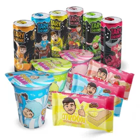 Tary Mega Mix, 6x Tary Drink, 3x Cukrová vata, 3x Oplatky pro parkour