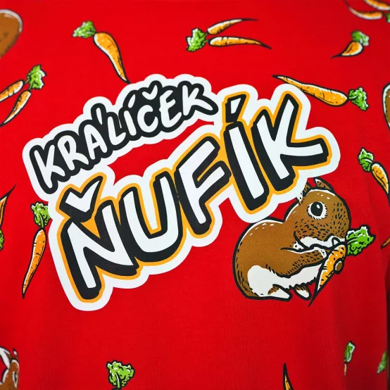 Tričko Ňufík Mrkvičková Mánie, Red