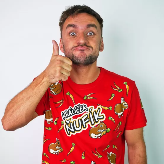 Tričko Ňufík Mrkvičková Mánie, Red