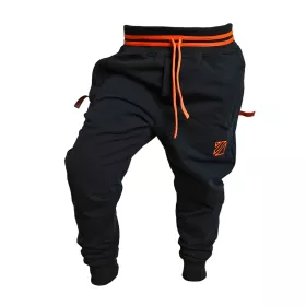 Dětské Tepláky pro parkour Soul Černé, oranžová výšivka