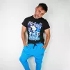 Tepláky Soul Azurové, černá výšivka