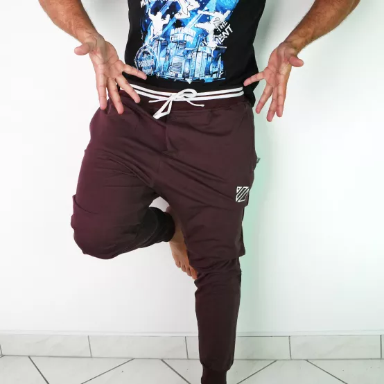Tepláky Soul Hnědé, bílá výšivka