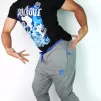 Tepláky Soul Šedý melír, modrá výšivka
