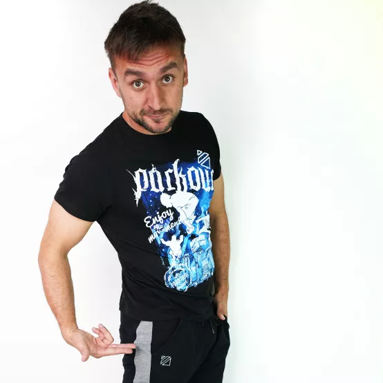 Tepláky Force Černé, šedé pruhy