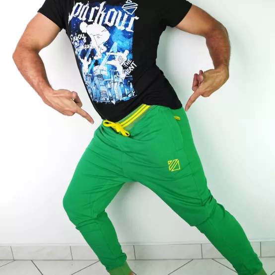 Tepláky Soul Zelené, žlutá výšivka
